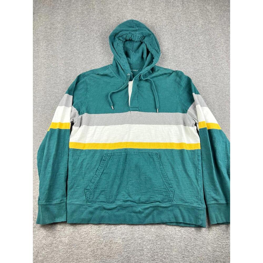 American Eagle Hooded Sweatshirt Striped Design Size Lage‎